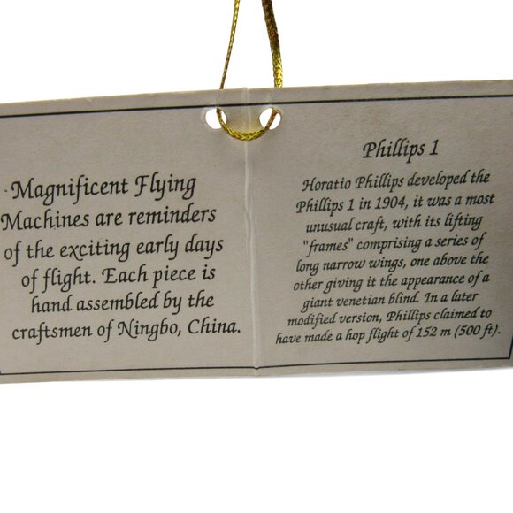 Magnificent Flying Machines HORATIO PHILLIPS 1 Hanging Wood And Metal Rare - Picture 9 of 10